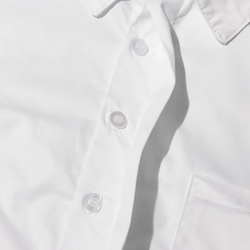 White Collar Crop Top