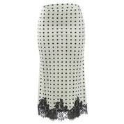 Polka Dot Lace Embroidered Midi Skirt