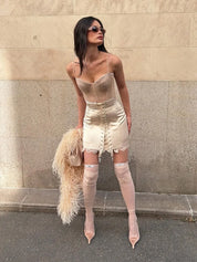 Lace Bandage Mini Skirt