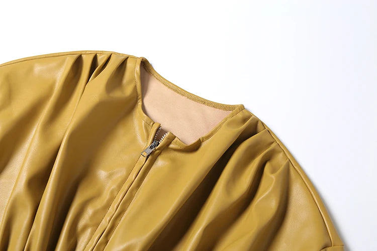 Chartreuse Faux Leather Jacket