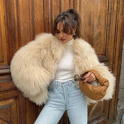 Chic Fluffy Faux Fur Coat