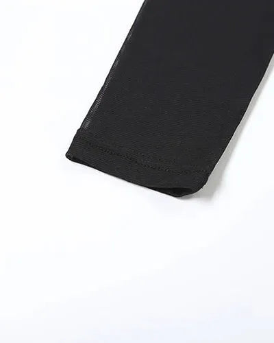 Black Mesh Patchwork Jumpsuit