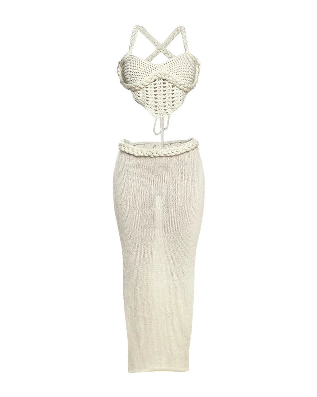 2 Piece Knit Corset Set