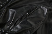 Faux Leather Hooded Jacket
