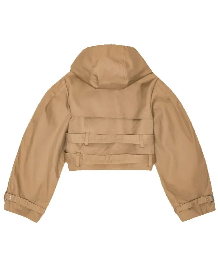 Double Buckle Cropped Trench Coat