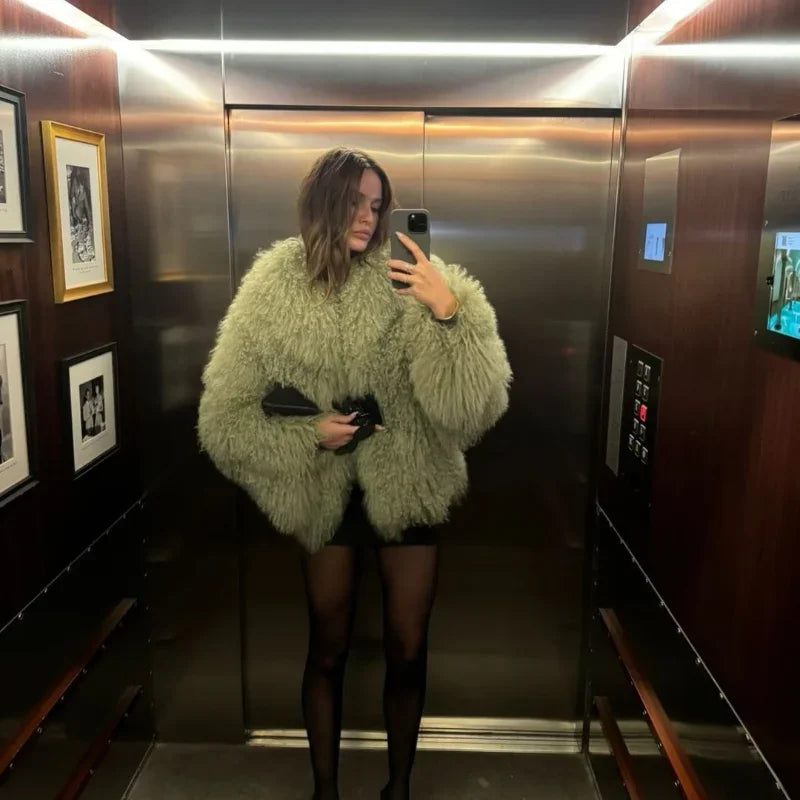 Fluffy Faux Fur Coat