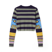 Vintage Striped Knit Sweater.