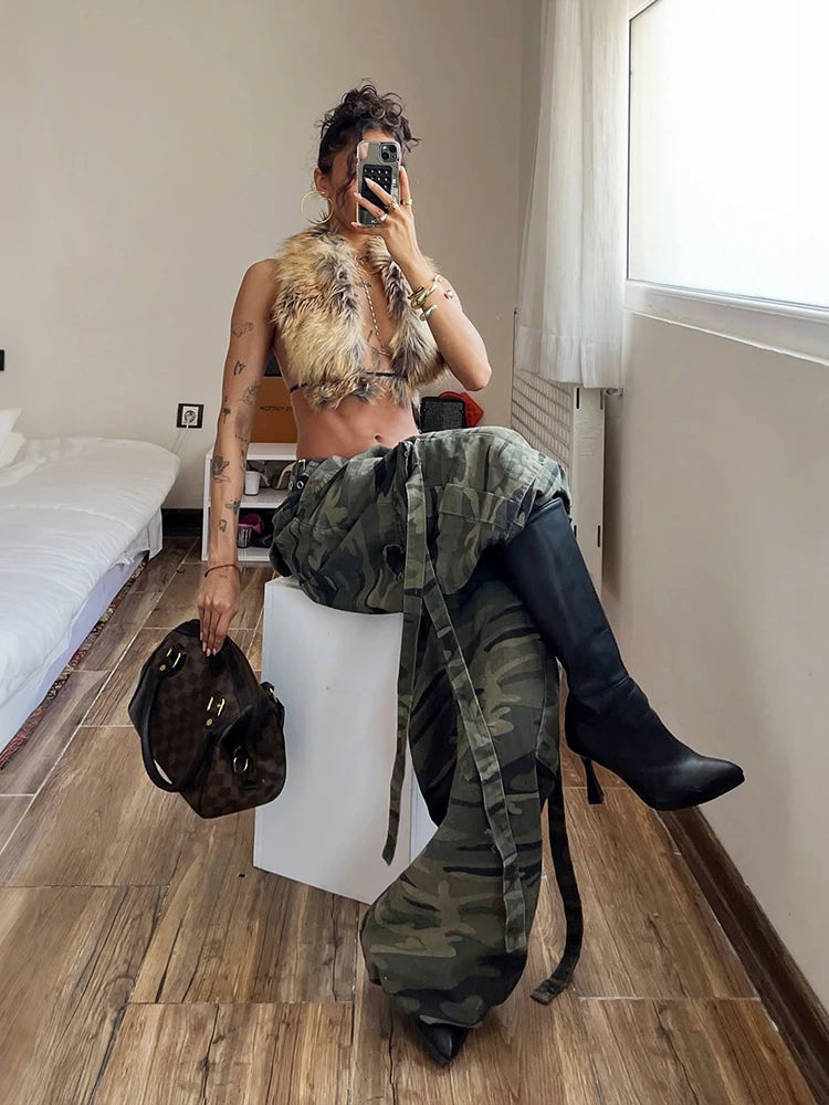 Fluffy Halter Crop Top