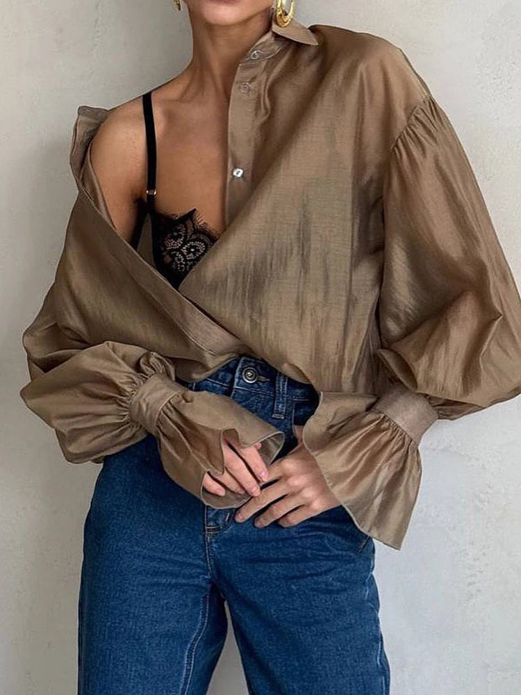 Sheer Summer Button Down Blouse