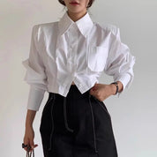 Chic Crop Button Down Top
