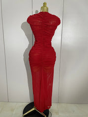 Ruched O Neck Dress