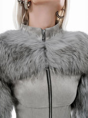 Grey Faux Fur Jacket