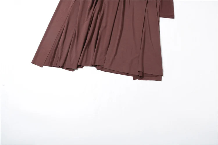 Chocolate Draped Wrap Knot Dress