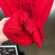 Rouge Lace Up Top