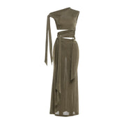 Olive Maxi Skirt Set
