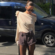 Rose Mesh One Shoulder Top