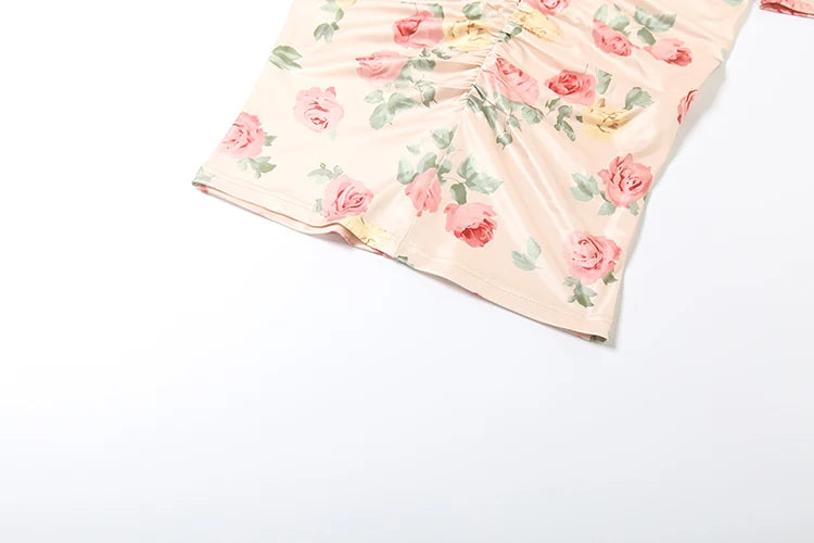 Rose Ruched Midi Dress