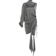 Charcoal Draped Mini Skirt Set
