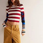 Vintage Striped Knit Sweater.