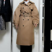 Khaki Double Breasted Trench Coat