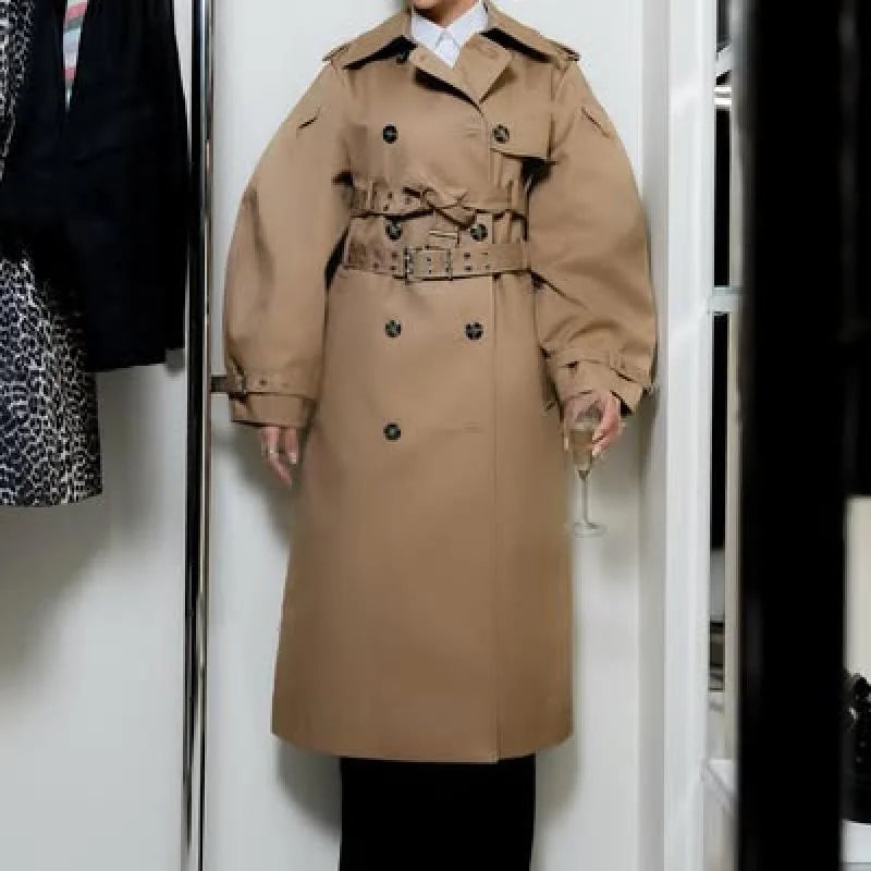 Khaki Double Breasted Trench Coat