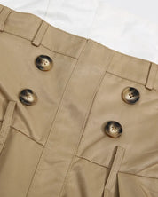 Khaki Trench Midi Dress