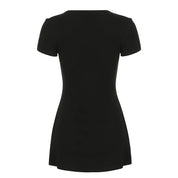 Nuetral Knitted V-Neck Mini Dress