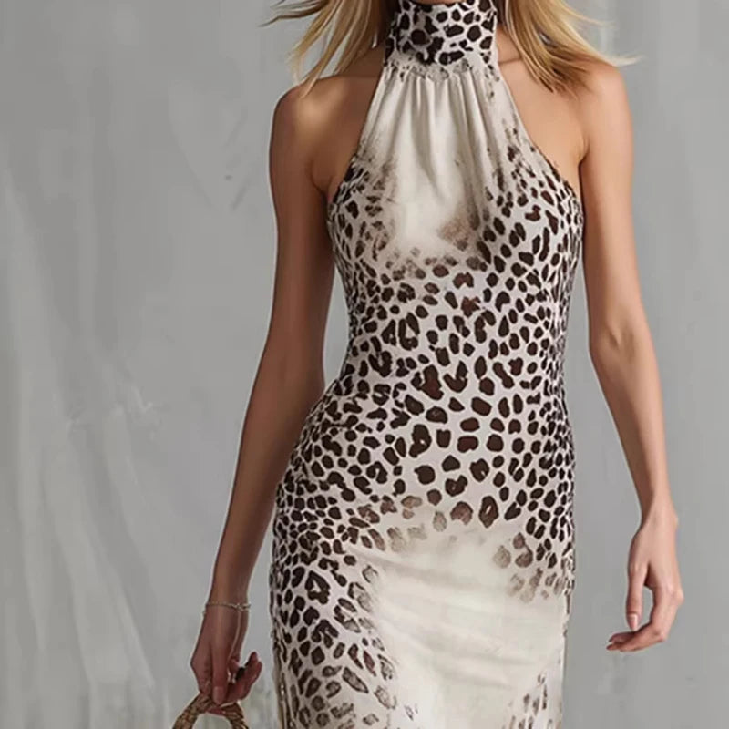 Leopard Fringe Maxi Dress