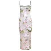 Sage Floral Midi Dress