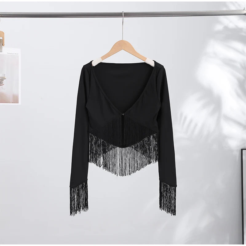 Off Shoulder Fringe Top