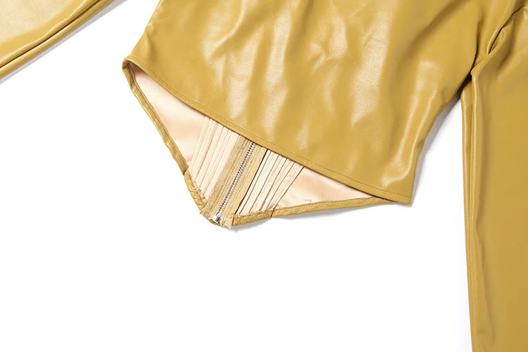 Chartreuse Faux Leather Jacket