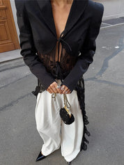 Lace Embroidered Blazer