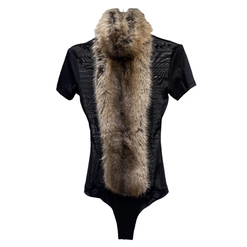 Faux Fur Bodysuit