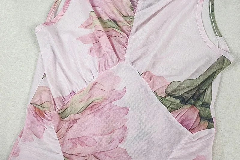 Baby Pink Floral Maxi Dress