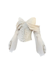 Khaki Off Shoulder Lace Up Corset