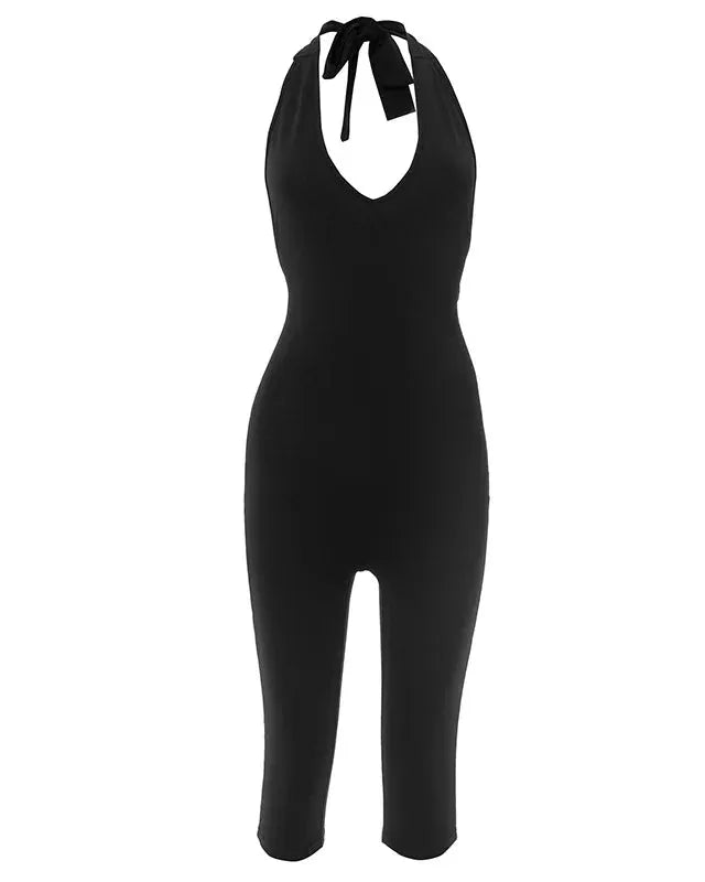 Capri Deep V Halter Jumpsuit
