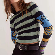 Vintage Striped Knit Sweater.