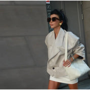 Oversized Faux Leather Cropped Jacket