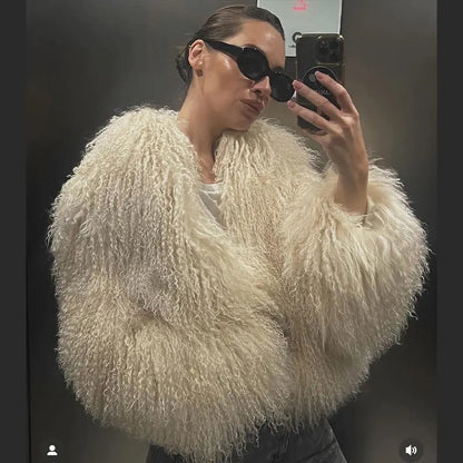 Chic Fluffy Faux Fur Coat