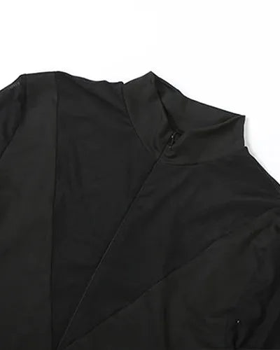 Black Mesh Patchwork Jumpsuit