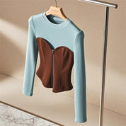 Coffee Zip Up Top