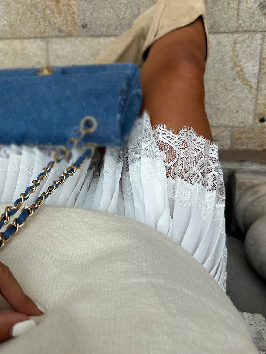 High Waist Pleated Mini Skirt