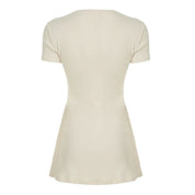 Nuetral Knitted V-Neck Mini Dress