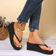 Black Flip Flop Wedges
