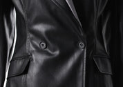 Contrast Leather Blazer