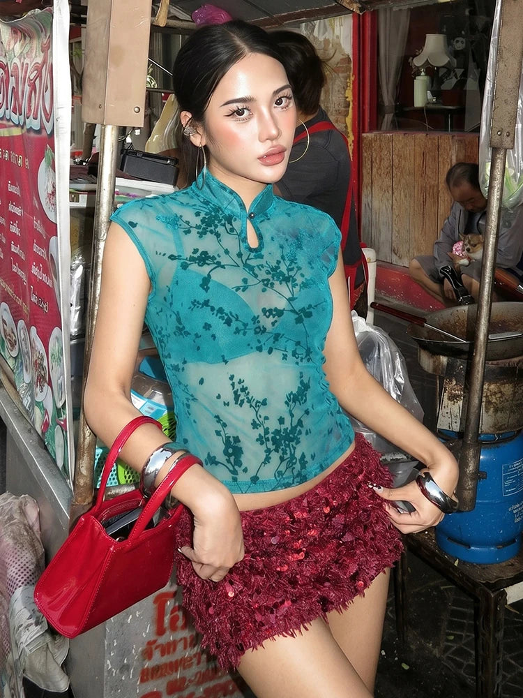 Blossom Mesh Top