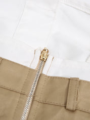 Khaki Trench Midi Dress