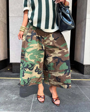 Vintage Camouflage Wide Leg Pants