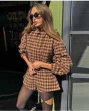 Caramel Houndstooth Set