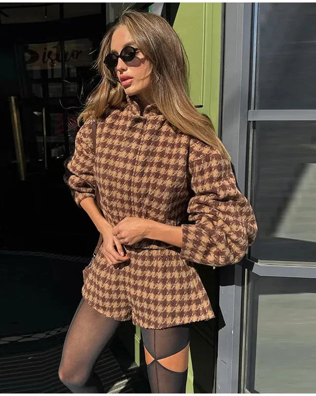 Caramel Houndstooth Set